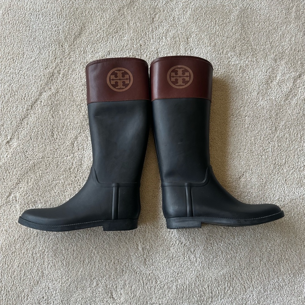 Tory Burch Classic Rubber Rain Boot Wellies size 11